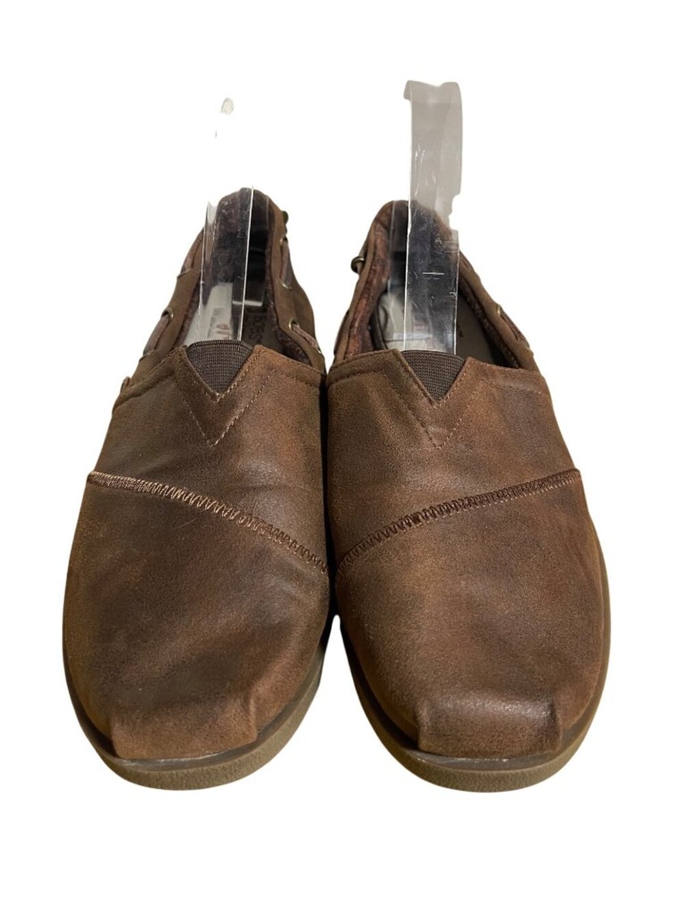 Bobs By Skechers Bobs Plush Chill Luxe Buttoned Up Slip on Flats Womens 11 Brown